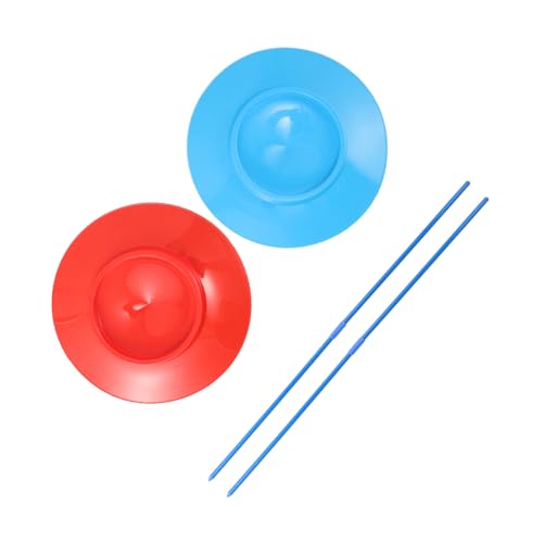 ZUNOXAZ 2 Stück Jonglierteller mit Stäben Robustes Zirkus Jonglier für Erwachsene Spielerisch Jonglierfähigkeiten Trainieren Vielseitig Einsetzbar für Zirkusperformance und Partyspaß von ZUNOXAZ