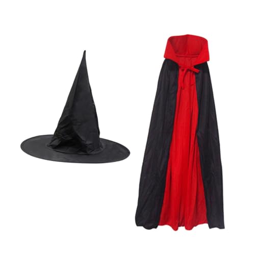 ZUNOXAZ 2 Stück Magierkostüm Zauberer Umhang und Hut Set Umhang Hut für Halloween Cosplay Bühnenauftritt Party Verkleidung Jungen Mädchen ZUNOXAZ 2 Stück Magierkostüm Zauberer Umhang und Hut Set Umhang Hut für Halloween Cosplay Bühnenauftritt Party Verkleidung Jungen Mädchen von ZUNOXAZ