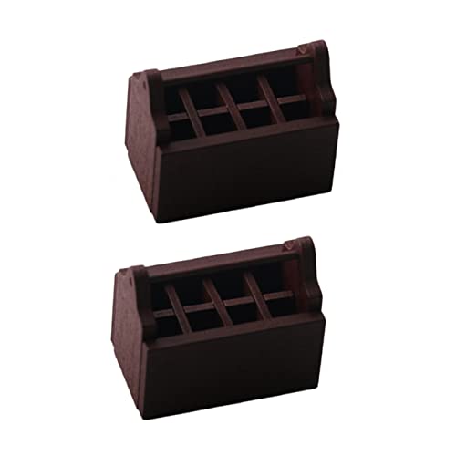ZUNOXAZ 2 Stück Mini -kaffeewerkzeugkiste Mini-zubehör Werkzeugkoffer Mini-möbelverzierung Miniatur-werkzeugkasten-Ornament Mini-Toolbox-Modell Mini House Toolbox Mini House Accessory Holz von ZUNOXAZ