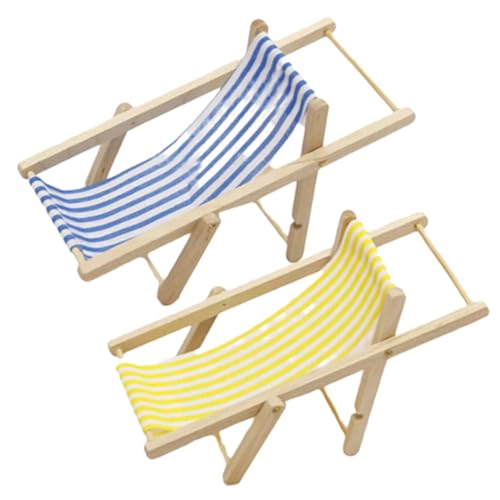 ZUNOXAZ 2 Stück Miniatur Strandliegestuhl Faltbare Mikrolandschaft Deko für Puppenhaus Simulation Strandstuhl Modell Sicheres Material Gelb Blau ZUNOXAZ 2 Stück Miniatur Strandliegestuhl Faltbare Mikrolandschaft Deko für Puppenhaus Simulation Strandstuhl Modell Sicheres Material Gelb Blau von ZUNOXAZ