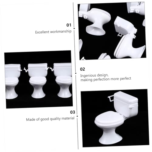 ZUNOXAZ 2 Stück Miniaturtoilette Puppenhaus Zubehör Teilig Weiß Mini Badezimmer Möbel Modell für Realistischer Dekoration und Hochwertiger Verarbeitung von ZUNOXAZ