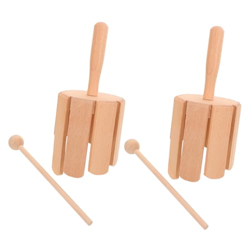 ZUNOXAZ 2 Stück Orff Instrument Holz Percussion mit Schlägel für Kleinkinder Montessori Musik Lernspielzeug zur Rhythmusförderung und Motorischen Entwicklung von ZUNOXAZ