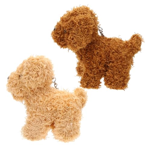 ZUNOXAZ 2 Stück Plüsch Hund Anhänger Kuscheltier Welpen Schlüsselanhänger Bag Charm für Mädchen Jungen Weiches Langlebiges Stofftier Anhängedekoration von ZUNOXAZ