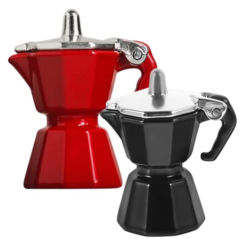ZUNOXAZ 2 Stück Pot Puppenhaus Zubehör Realistische Mini Kaffeemaschine für Mini Küchen Dekoration Rote und Schwarze Farben für Puppenhaus Szenen und ZUNOXAZ 2 Stück Pot Puppenhaus Zubehör Realistische Mini Kaffeemaschine für Mini Küchen Dekoration Rote und Schwarze Farben für Puppenhaus Szenen und von ZUNOXAZ