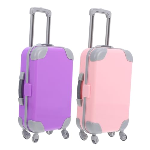 ZUNOXAZ 2 Stück Puppenkoffer Mini Trolley Koffer Puppenzubehör Tragbar Leichtgewicht Violett für Mädchen Puppenhaus Reisegepäck ZUNOXAZ 2 Stück Puppenkoffer Mini Trolley Koffer Puppenzubehör Tragbar Leichtgewicht Violett für Mädchen Puppenhaus Reisegepäck von ZUNOXAZ