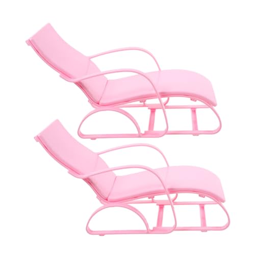 ZUNOXAZ 2 Stück Puppenstrandkorb Für Miniatur Puppenliegestuhl Simuliertes Strandkorbmodell Puppenstuhlmodell Puppe Strandkorb Modell Eines Puppensessels Stühle Rosa Plastik von ZUNOXAZ