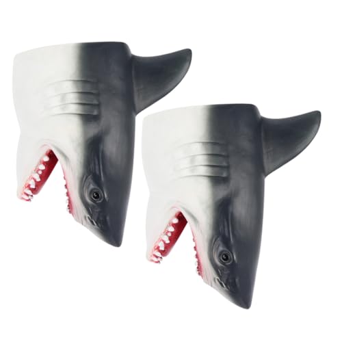 ZUNOXAZ 2 Stück Realistische Shark Fingerpuppen aus Weichem Material Dekorative Handpuppen für Storytelling Interaktives Spiel und Eltern Junge Mädchen Bindung von ZUNOXAZ