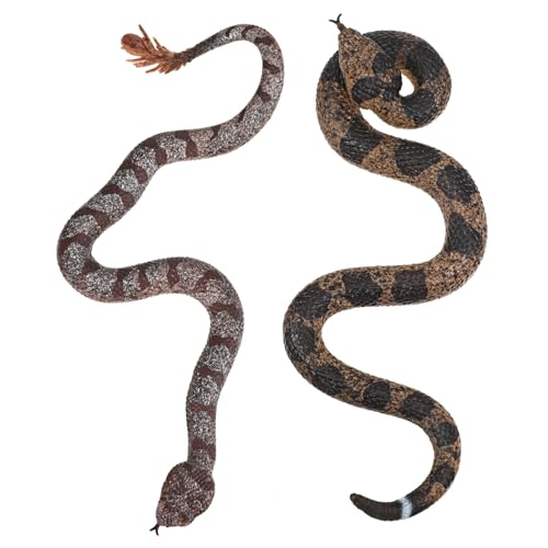 ZUNOXAZ 2 Stück Realistische TPR Silikon Schlangenfiguren Flexibel und Langlebig als Halloween Deko Streichspielzeug und Gartendekoration Einfach zu Reinigen für Tiertraining von ZUNOXAZ