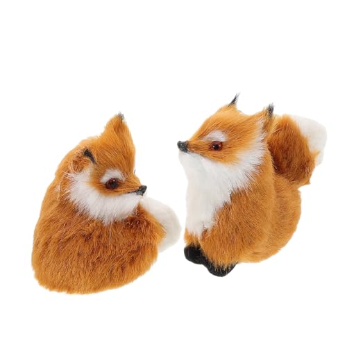 ZUNOXAZ 2 Stück Realistisches Fuchs Plüschtier mit Detailgetreuer Nachbildung Weiches Kuscheltier und Dekorative Fuchsfigur Natürliche Farben als Tierornament und Weihnachtsdeko von ZUNOXAZ