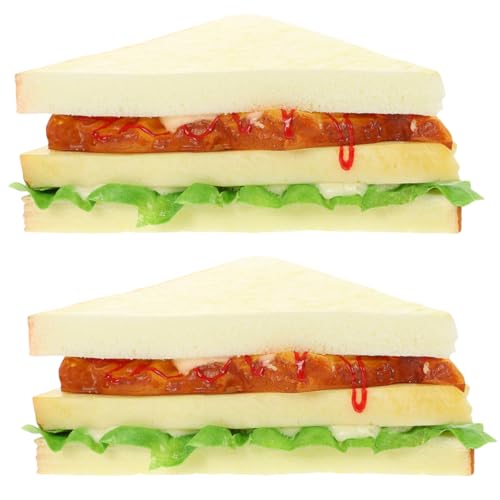 ZUNOXAZ 2 Stück Realistisches Teiliges Sandwich Modell Weiches Fake Food Lebensnahe Dekoration und Fotorequisite für Küche Laden Kindererziehung und Partygestaltung ZUNOXAZ 2 Stück Realistisches Teiliges Sandwich Modell Weiches Fake Food Lebensnahe Dekoration und Fotorequisite für Küche Laden Kindererziehung und Partygestaltung von ZUNOXAZ