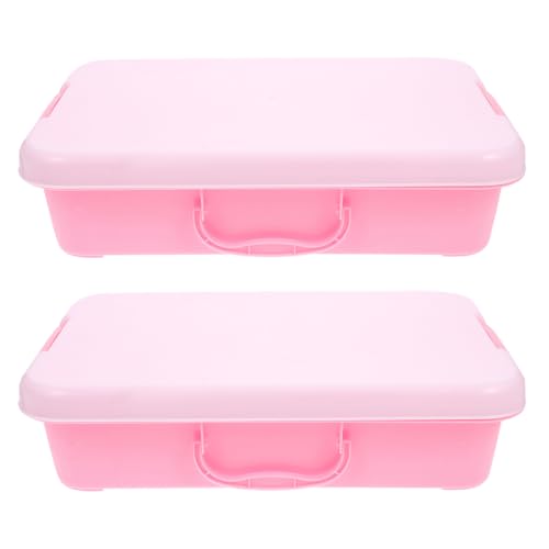 ZUNOXAZ 2 Stück Sandtisch-Aufbewahrungsbox Sandbehälter Sandburg Punkt Lagerkorb Bausatz Sandkasten für im Freien Aktivitäten Sandbox Handheld-Sandbox Rosa von ZUNOXAZ