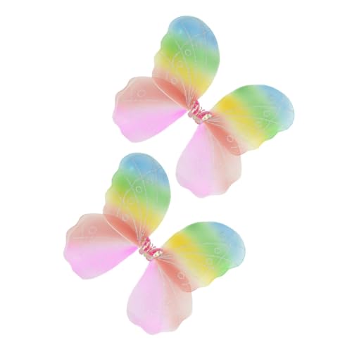 ZUNOXAZ 2 Stück Schmetterlingsflügel Bunte Kostüm Zubehör für Halloween Bühnenauftritte Mädchen Nymphe Pixie Verkleidung mit Elastischem Trageband ZUNOXAZ 2 Stück Schmetterlingsflügel Bunte Kostüm Zubehör für Halloween Bühnenauftritte Mädchen Nymphe Pixie Verkleidung mit Elastischem Trageband von ZUNOXAZ