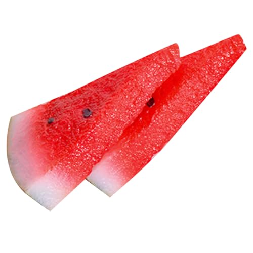 ZUNOXAZ 2 Stück Simulation Wassermelonen Scheiben Künstliche Obstdekoration für Veranstaltungen Fotografie und Heimdekoration aus Hochwertigem PVC Gefertigt Realistische Details und von ZUNOXAZ