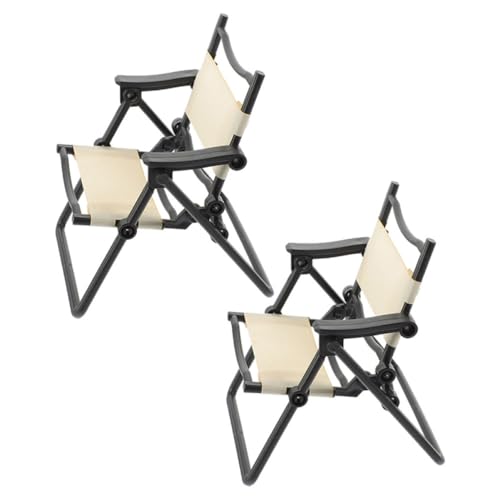 ZUNOXAZ 2 Stück Strandstuhl Deko Klappstuhl für Puppenhaus Mikrolandschaft Möbel Outdoor Miniaturmöbel Stilvolle Miniaturmöbel für Kreative Dekoration von ZUNOXAZ