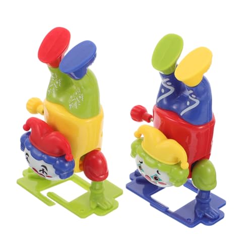 ZUNOXAZ 2 Stück Teiliges Aufzieh Clown Mechanischem Lustiger Akrobatik Tumbler für Kompakt und Sicher Fördert Soziale Interaktion Bunte Tischdeko Geschenkset von ZUNOXAZ