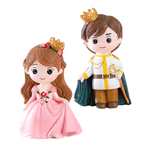 ZUNOXAZ 2 Stück Teiliges Cake Topper aus Resin Leichte Prinzessin Prinz Figuren Stabile Geburtstags und Partytorten Deko Kompakte Tortendekoration für Festliche Anlässe von ZUNOXAZ