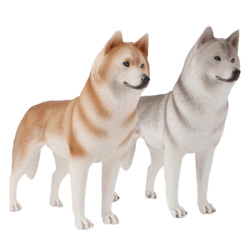 ZUNOXAZ 2 Stück Teiliges Fake Husky Hund Modell Dekoration Detailgetreuer Husky Hund Ornament Fein Verarbeitetes Haustier Deko Geeignet für Schreibtisch und Tolles für Freunde ZUNOXAZ 2 Stück Teiliges Fake Husky Hund Modell Dekoration Detailgetreuer Husky Hund Ornament Fein Verarbeitetes Haustier Deko Geeignet für Schreibtisch und Tolles für Freunde von ZUNOXAZ