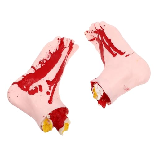 ZUNOXAZ 2 Stück Teiliges Halloween Deko Künstliche Fußspielzeuge Realistische Vinyl Fuß Requisiten Gruselige Party Deko für Halloween Veranstaltung Streichartikel für Horror Atmosphäre von ZUNOXAZ