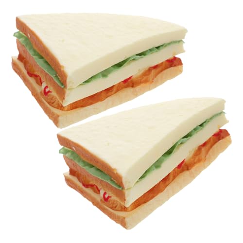 ZUNOXAZ 2 Stück Teiliges Künstliches Sandwich Brot Realistische Imitation Gefälschtes Toast Vielseitige Dekoration für Küche Restaurant Food Fotografie und Party von ZUNOXAZ