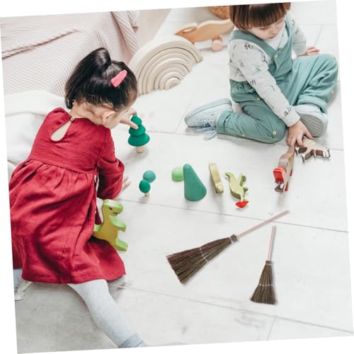 ZUNOXAZ 2 Stück Teiliges Mini Handbesen aus Handgeflochtenem Stroh Dekorativer Puppenhaus Besen für Robust und Gestaltet Geeignet Wohnaccessoire von ZUNOXAZ