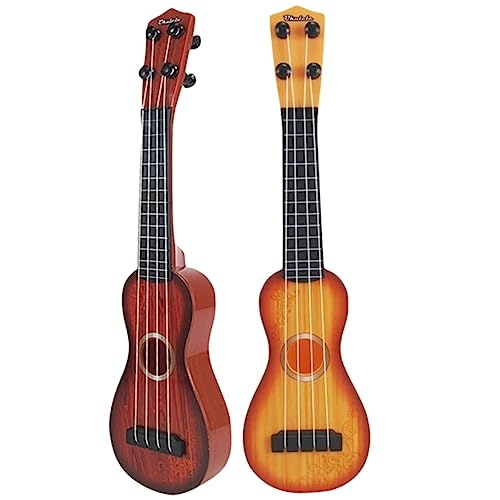 ZUNOXAZ 2 Stück Ukulele Mini Musikinstrument für Jungen Mädchen Kindgerecht Realistische Fördert Rhythmus und Musiklernen für Geburtstag und Weihnachten Zufällige Farbe Zufällige Farbe von ZUNOXAZ