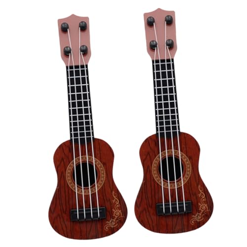 ZUNOXAZ 2 Stück Ukulele Realistische Simulation Gitarre Robuste Kunststoff Musikinstrumente Bunte Mini Ukulele für Kleinkinder und Musiklernspielzeug Geschenk für Mädchen Jungen von ZUNOXAZ