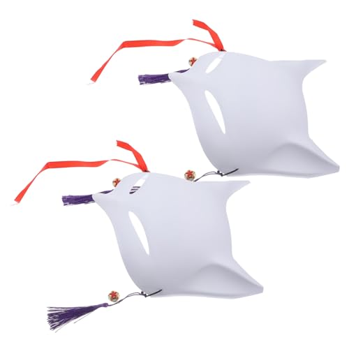 ZUNOXAZ 2 Stück Weiße PVC Fuchs Masken zum Bemalen Leere DIY Masquerade Masken für Erwachsene Cosplay Party Karneval Festival und Halloween Kreative Bastelmasken Vielseitige von ZUNOXAZ