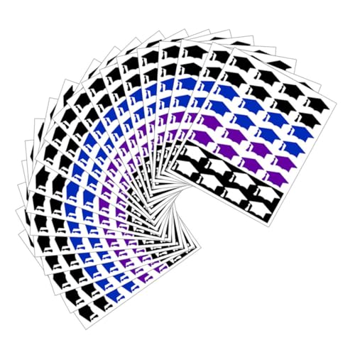 ZUNOXAZ 20 Blatt Abschlusskappen Aufkleber Selbstklebend Dekorativ für Abschlussfeier Geschenke DIY Sticker für Schulkindern Geschenkboxen und Partydekoration von ZUNOXAZ