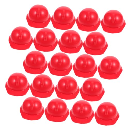 ZUNOXAZ 20 Stck Teiliges Mini Puppen Sicherheitshelme Rote Kunststoff Bauhelme für Puppen Detailgetreue Leichte und Sichere Miniatur Helme als Puppenzubehör und Dekoration von ZUNOXAZ
