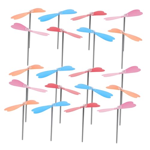 ZUNOXAZ 20 Stück Bamboo Dragonfly Handhelicopter Robustes Kunststoffflugspielzeug für Fördert Kreativität und Motorische Fähigkeiten für Geburtstagsfeiern Lernspiele Outdoor-aktivitäten von ZUNOXAZ