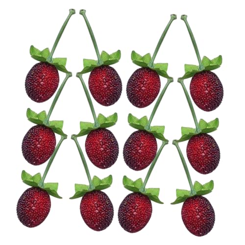 ZUNOXAZ 20 Stück Teiliges Künstliches Wildfrucht Deko Realistische Rote und Gelbe Wild Erdbeeren Vielseitig für Partydeko Obstschalen und DIY Dekorationen Lebensechte Kunstfrüchte für von ZUNOXAZ
