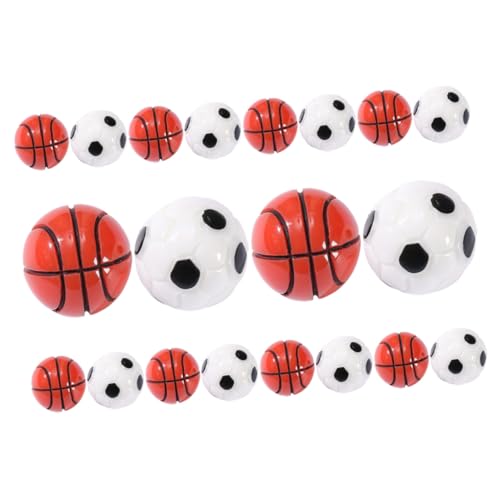ZUNOXAZ 20 Stück Teiliges Miniatur Fußball und Basketball Resin Set Realistische Sportmodelle für Puppenhaus Detailreiche Mini Spielplatz Deko Stressabbauend Geeignet für Bastelbedarf und von ZUNOXAZ