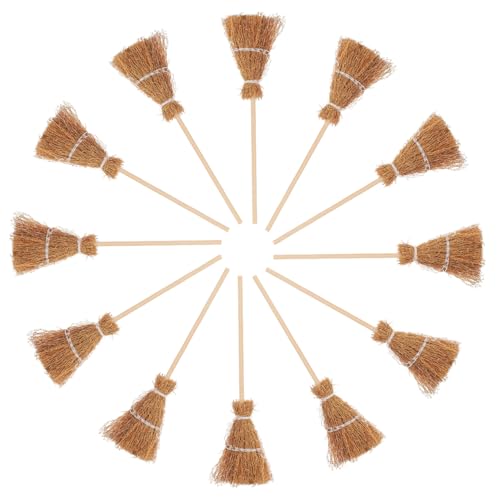 ZUNOXAZ 20 Stück Teiliges Miniatur Holzbesen für Puppenhaus Realistische Halloween Hexenbesen Dekoration Leicht Robust Vielseitig Einsetzbar für Miniatur Dekor und Spielzeuggestaltung von ZUNOXAZ