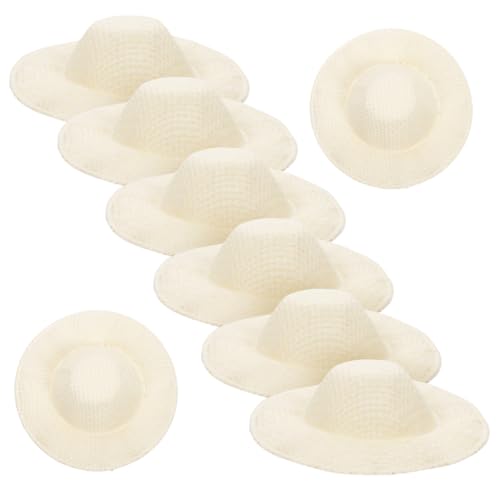 ZUNOXAZ 20 Stück Teiliges Miniatur Strohhut Naturfarbene Handgefertigte Puppenhüte Realistische Kleine Dekoration für Puppenhäuser DIY Bastelzubehör Robust und Vielseitig für von ZUNOXAZ
