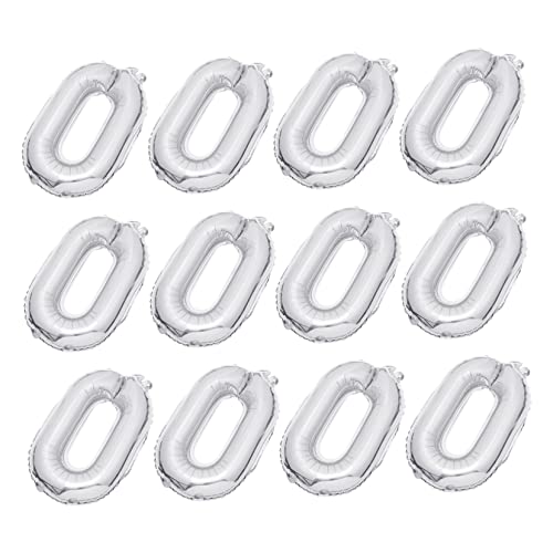 ZUNOXAZ 20 Stück Teiliges Silberne Aluminiumfolie Luftballons Kette Wiederverwendbare Party Deko Robust und Sicher für Wand Fenster und Türdekoration bei Geburtstagsfeiern und Festen von ZUNOXAZ