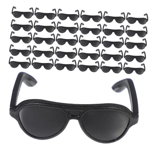 ZUNOXAZ 200 Puppensonnenbrille Puppenhaus-Sonnenbrille Puppenzubehör Puppenhaus Miniaturdekor Cosplay - Party - Accessoire Handwerk Zubehör für Puppenkostüme Schwarz von ZUNOXAZ