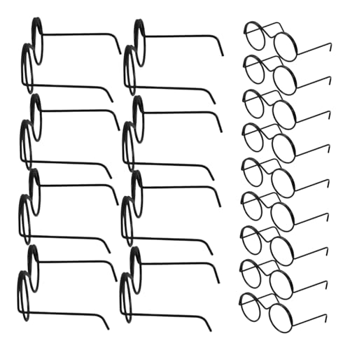 ZUNOXAZ 20Stücke Mini Puppenbrillen Runde Metallbrille ohne Gläser Stilvolles Puppenzubehör für Kreative Dekorationen und Verkleidungen Kompatibel mit Verschiedenen Puppentypen von ZUNOXAZ