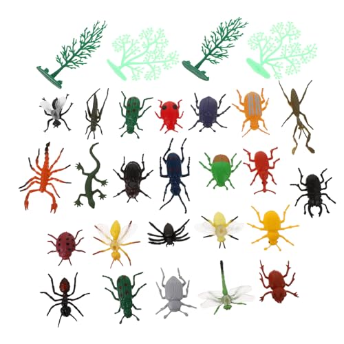 ZUNOXAZ 24 Stück Teiliges Insektenmodell aus Robustem Material Farbenfrohe Simulation Pädagogisches Lernspielzeug für Fördert Kreativität und Naturverständnis Gartenspielzeug für Draußen von ZUNOXAZ