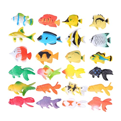 ZUNOXAZ 24 Stück Teiliges Meerestiere Modellspielzeug Tropische Mini Fische und Goldfische Realistische Meereslebewesen Figuren für Pädagogisch für Lernspiele und Partydeko von ZUNOXAZ