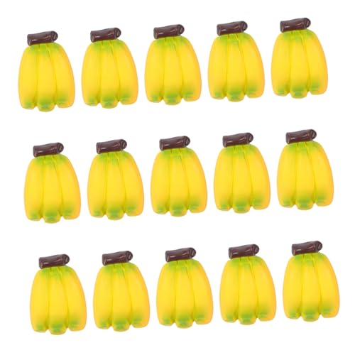 ZUNOXAZ 24 Stück Teiliges Miniatur Harz Bananen Realistische Mini Obstmodelle Leichte Tragbare Deko für Puppenhaus Küche DIY Basteln Farbenfrohe Bananen von ZUNOXAZ