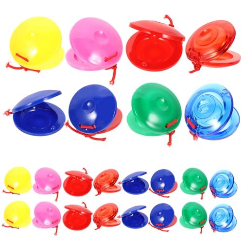ZUNOXAZ 24 Stück Teiliges Percussion Bunte Castanets für Poliert Fördert Kreativität und Konzentration Geeignet für Junge Mädchen zur Musikalischen Früherziehung Zufällige Zufällige Farbe von ZUNOXAZ