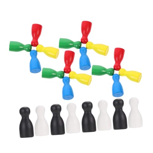 ZUNOXAZ 24 Stück Teiliges aus Holz Schachfiguren Bunte Spielsteine für Schach und Brettspiele für Unterwegs und ZUNOXAZ 24 Stück Teiliges aus Holz Schachfiguren Bunte Spielsteine für Schach und Brettspiele für Unterwegs und von ZUNOXAZ