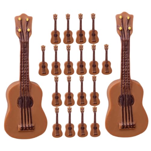 ZUNOXAZ 25 Stück Teiliges Mini Gitarren Modellset Kreative Detailgetreue Miniatur Musikinstrumente Vielseitig für DIY Dekoration Sammlerstücke und Puppenhaus Deko Realistische Mini von ZUNOXAZ