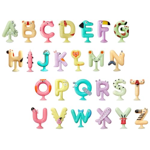 ZUNOXAZ 26Stücke Alphabet Saugnapf Badespielzeug für Teiliges Lernspielzeug mit Stabilen Materialien Glatten Kanten und Spaß Beim für Frühes Lernen von ZUNOXAZ
