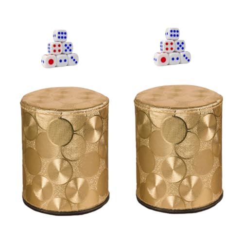 ZUNOXAZ 2sätze Frosted Dice Cup Kit rutschfeste Langlebige Würfelbecher Für Spieleabende Inklusive Würfeln Für Unterhaltung Im Pub Freunden von ZUNOXAZ