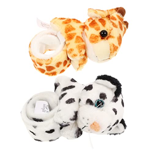 ZUNOXAZ 2Stücke Slap Armbänder Tierdesign Armbänder für Jungen und Geburtstagsgeschenke für Giraffe und Schneeleopard Spaß und Bequem von ZUNOXAZ