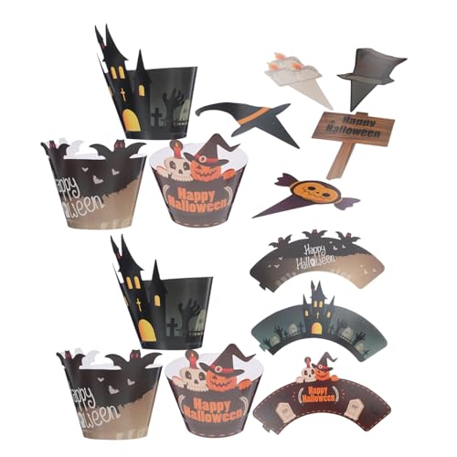 ZUNOXAZ 2sätze Kürbis-spinne-skelette-totenkopf-cupcake-topper Backförmchen Muffin-förmchen Für Halloween-party-dekorationen Mit Verschiedenen Mustern ZUNOXAZ 2sätze Kürbis-spinne-skelette-totenkopf-cupcake-topper Backförmchen Muffin-förmchen Für Halloween-party-dekorationen Mit Verschiedenen Mustern von ZUNOXAZ