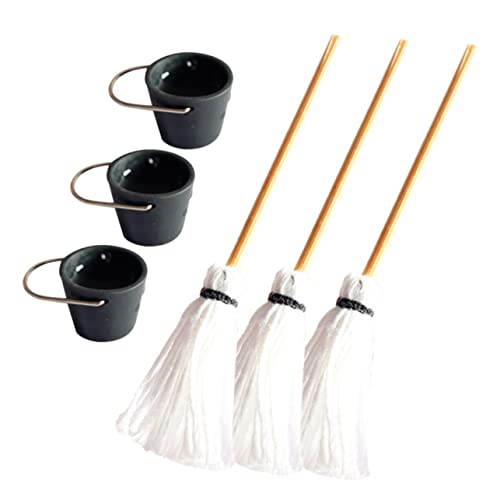 ZUNOXAZ 3 Sätze Eimer und Mop Teiliges Zubehör für Puppenhaus Dekoration Realistische Modelle für DIY Miniaturprojekte für Enthusiasten ZUNOXAZ 3 Sätze Eimer und Mop Teiliges Zubehör für Puppenhaus Dekoration Realistische Modelle für DIY Miniaturprojekte für Enthusiasten von ZUNOXAZ
