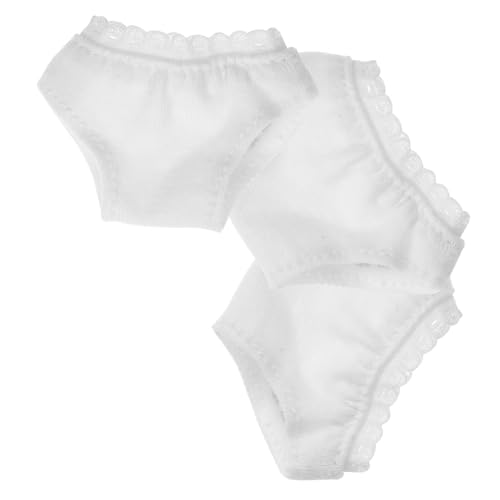 ZUNOXAZ 3 Stück Mini Puppenunterwäsche aus Weiße Shorts für Spielzeugpuppe Leichtes Puppenzubehör Bequeme und Dekorative Doll Panties für Puppen als Geschenk von ZUNOXAZ