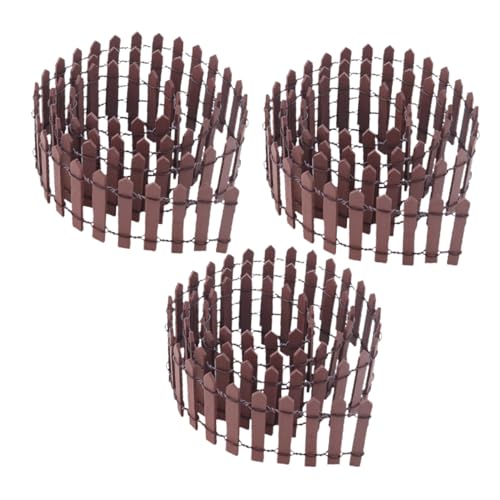 ZUNOXAZ 3 Stück Teiliges Miniatur Holzzaun Authentischer Micro Landscape Fence Leicht Montierbar Natürliches Design Langlebig für Puppenhaus Bonsai Garten Dekoration von ZUNOXAZ